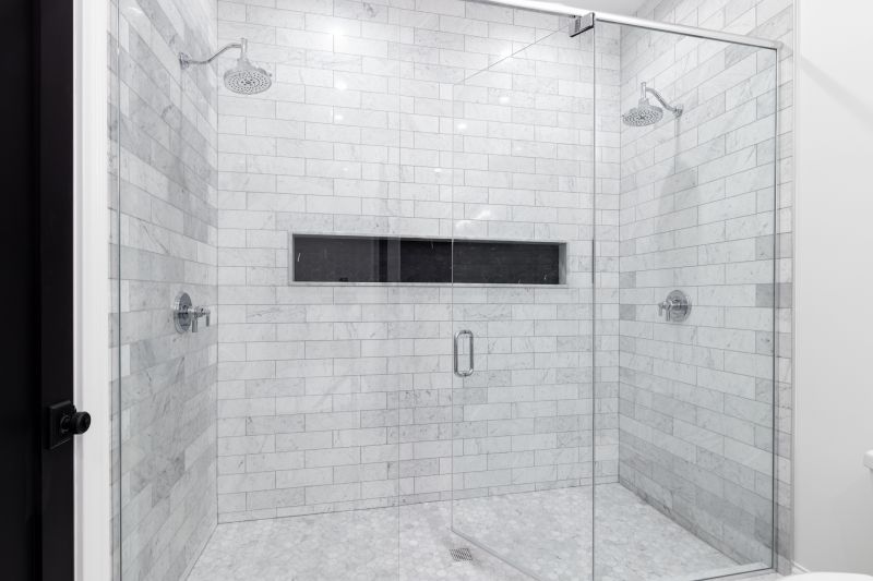 Open Concept Shower with Recessed Lighting