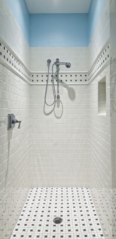 Walk-in Shower with Minimalist Hardware